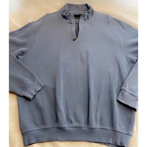 Greg Norman Mens Blue Pullover 1/4 Zip Long Sleeve Sweater Size L